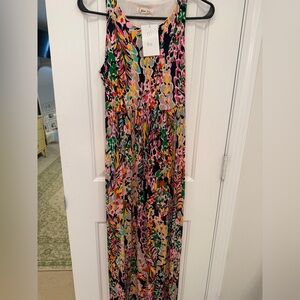 Colorful Abstract Print Maxi Dress